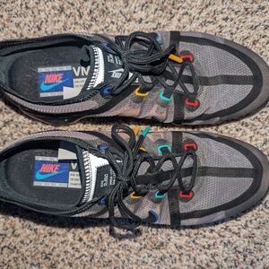 Nike Men's Black and Gray Sneakers with Multicolor Accents